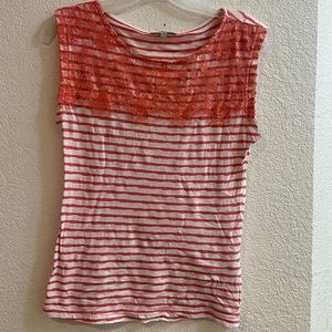 Striped blouse with lace